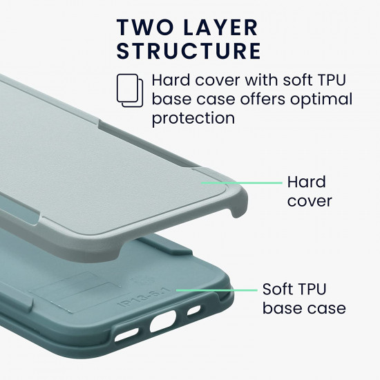 KW iPhone 13 Shockproof Hybrid Σκληρή Θήκη με Πλαίσιο Σιλικόνης TPU - Mint Green - 59198.71