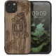 KW iPhone 13 Θήκη από Φυσικό Ξύλο - Design Tiger Palm Trees - Dark Brown - 55953.12