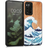 KW Xiaomi Redmi Note 11 Pro+ 5G Θήκη από Φυσικό Ξύλο - Design Japanese Wave - Blue / White / Brown - 58100.03