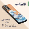 KW Xiaomi Redmi Note 11 Pro+ 5G Θήκη από Φυσικό Ξύλο - Design Japanese Wave - Blue / White / Brown - 58100.03