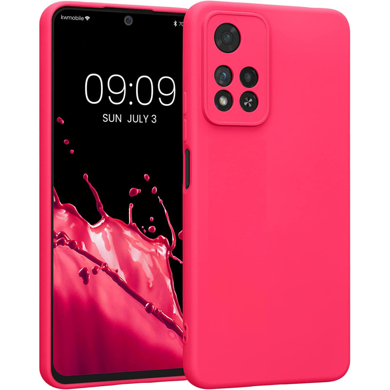 KW Xiaomi Redmi Note 11 Pro+ 5G Θήκη Σιλικόνης Rubberized TPU - Neon Pink - 58097.77