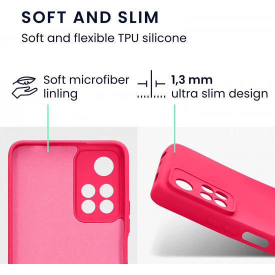 KW Xiaomi Redmi Note 11 Pro+ 5G Θήκη Σιλικόνης Rubberized TPU - Neon Pink - 58097.77