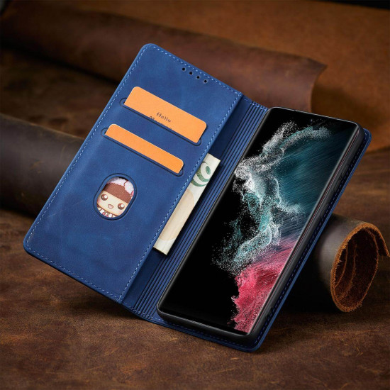 OEM Samsung Galaxy S22 Ultra Magnet Fancy Θήκη Βιβλίο Stand - Blue
