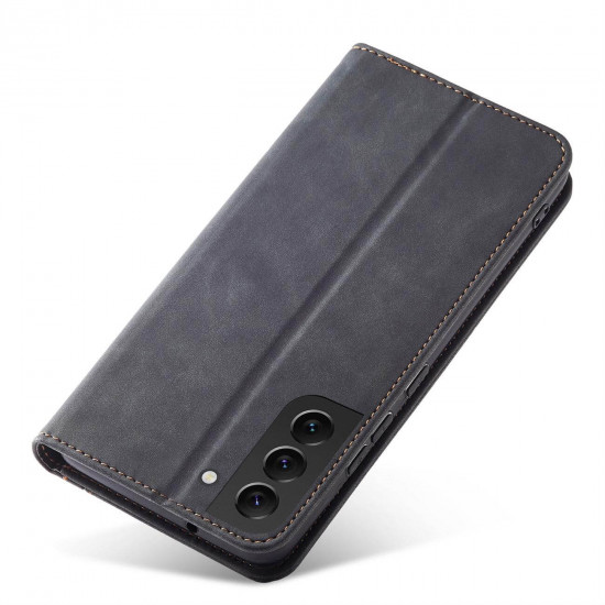 OEM Samsung Galaxy S22 Magnet Fancy Θήκη Βιβλίο Stand - Dark Grey