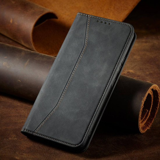 OEM Samsung Galaxy S22 Magnet Fancy Θήκη Βιβλίο Stand - Dark Grey