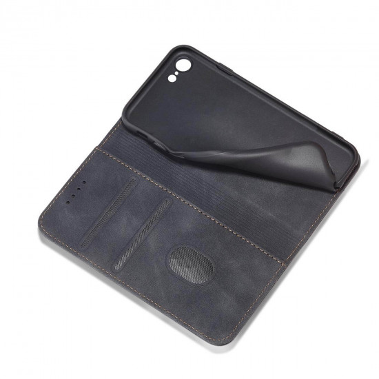 OEM iPhone SE 2022 / SE 2020 / 7 / 8 Magnet Fancy Θήκη Βιβλίο Stand - Dark Grey