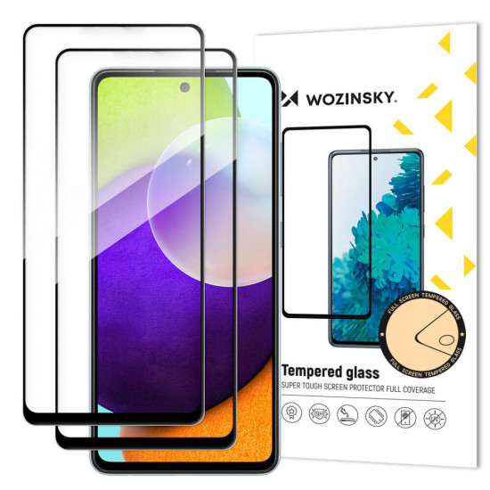 Wozinsky Samsung Galaxy A52 / A52 5G / A52s 5G 9H Case Friendly Full Screen Full Glue Tempered Glass Αντιχαρακτικό Γυαλί Οθόνης - 2 Τεμάχια - Black
