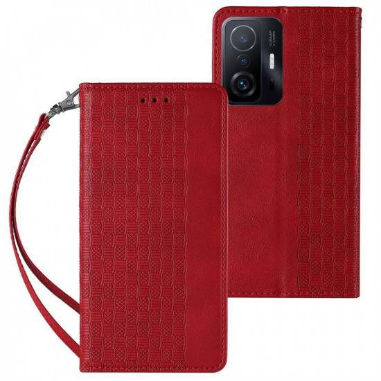 OEM Xiaomi Redmi Note 11 Pro / Note 11 Pro 5G Magnet Strap Θήκη Βιβλίο Stand - Red