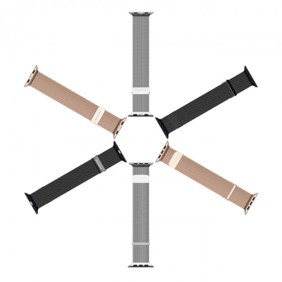 Dux Ducis Λουράκι Apple Watch 2 / 3 / 4 / 5 / 6 / 7 / 8 / 9 / SE / ULTRA / ULTRA 2 - 42 / 44 / 45 / 49 mm Magnetic Strap Milanese Version Μαγνητικό από Ανοξείδωτο Ατσάλι - Black