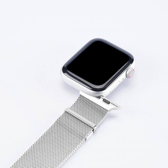 Dux Ducis Λουράκι Apple Watch 2 / 3 / 4 / 5 / 6 / 7 / 8 / 9 / SE - 38 / 40 / 41 mm Magnetic Strap Milanese Version Μαγνητικό από Ανοξείδωτο Ατσάλι - Silver