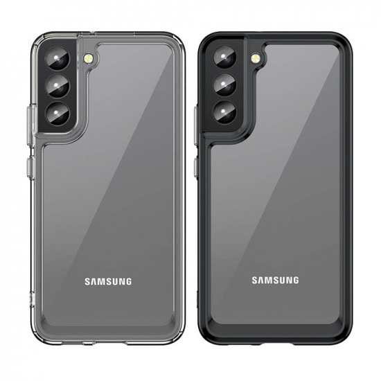 OEM Samsung Galaxy S22 Outer Space Σκληρή Θήκη με Πλαίσιο Σιλικόνης - Black