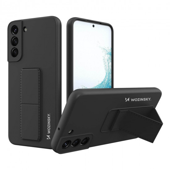 Wozinsky Samsung Galaxy S22 Plus Kickstand Case - Θήκη Σιλικόνης με Finger Holder και Stand - Black