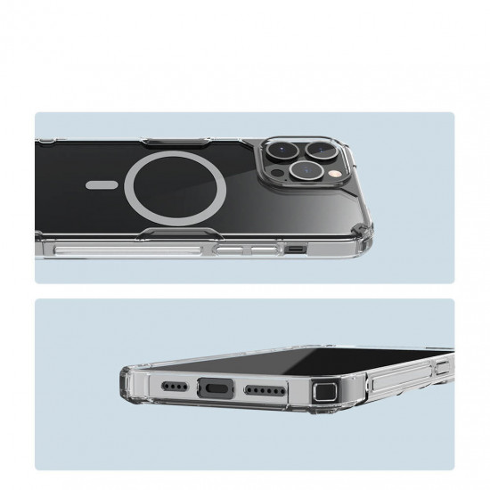 Nillkin iPhone 13 Pro Nature Pro Magnetic - Σκληρή Θήκη με Πλαίσιο Σιλικόνης και MagSafe - Διάφανη