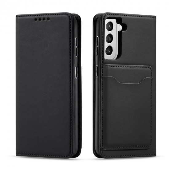 OEM Samsung Galaxy S22 Magnet Card Wallet Case Θήκη Πορτοφόλι Stand - Black