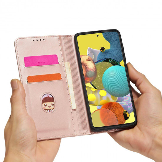 OEM Samsung Galaxy A53 5G Magnet Card Wallet Case Θήκη Πορτοφόλι Stand - Pink