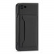 OEM iPhone SE 2022 / SE 2020 / 7 / 8 Magnet Card Wallet Case Θήκη Πορτοφόλι Stand - Black