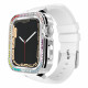 Kingxbar Λουράκι Apple Watch 2 / 3 / 4 / 5 / 6 / 7 / SE - 38 / 40 / 41 mm Starry Series Strap with Case με Θήκη Προστασίας - White