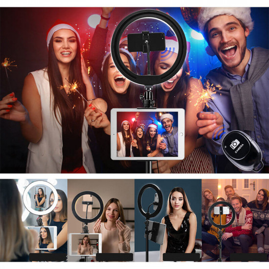 Joyroom Selfie Ring Lamp - Σετ με LED Ring Light 10.2 Ιντσών και 2 Τρίποδα - Black - JR-ZS233