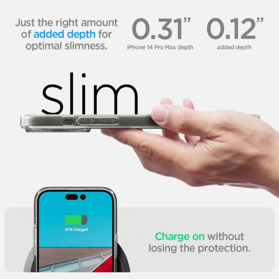 Spigen iPhone 14 Pro Max Ultra Hybrid Σκληρή Θήκη με Πλαίσιο Σιλικόνης - Crystal Clear