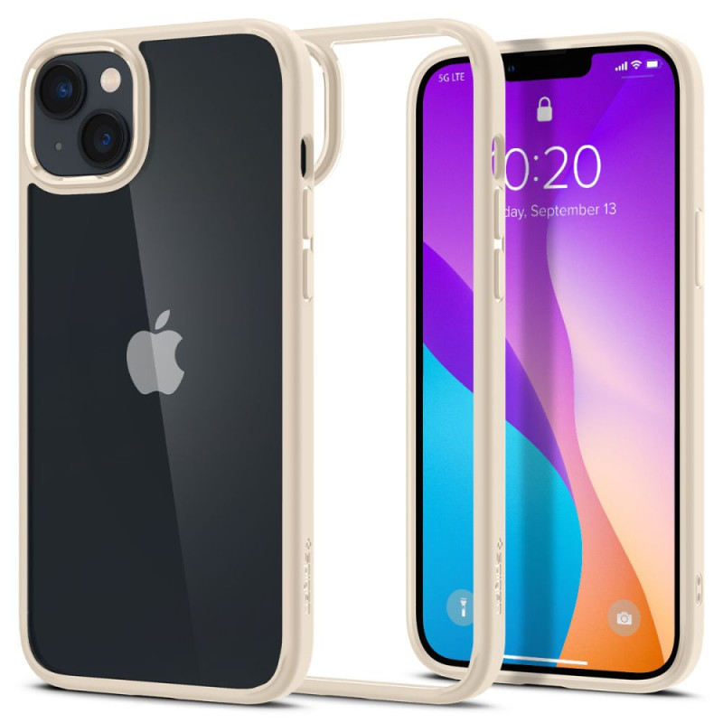 Spigen iPhone 14 Plus / iPhone 15 Plus Ultra Hybrid Σκληρή Θήκη με Πλαίσιο Σιλικόνης - Sand Beige