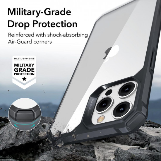 ESR iPhone 14 Pro Max Air Armor Σκληρή Θήκη με Πλαίσιο Σιλικόνης - Διάφανη / Black