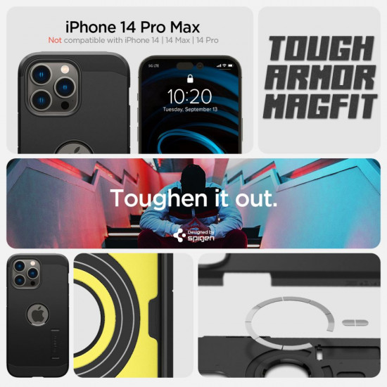 Spigen iPhone 14 Pro Max Tough Armor Mag Σκληρή Θήκη με MagSafe - Black