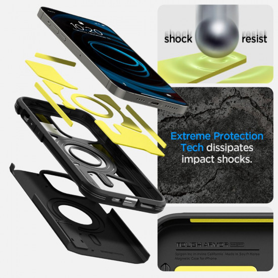 Spigen iPhone 14 Pro Tough Armor Mag Σκληρή Θήκη με MagSafe - Black