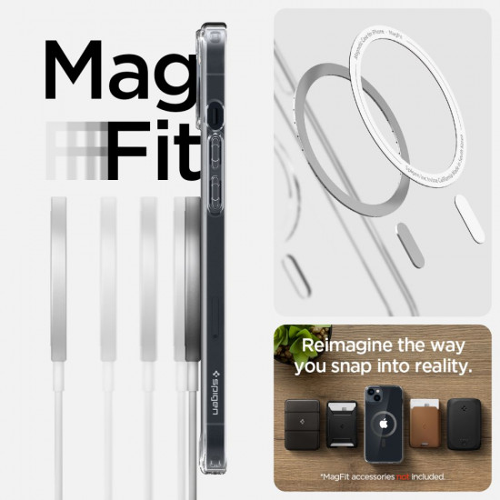 Spigen iPhone 14 Ultra Hybrid Mag Σκληρή Θήκη με Πλαίσιο Σιλικόνης Και MagSafe - Carbon Fiber / Διάφανη