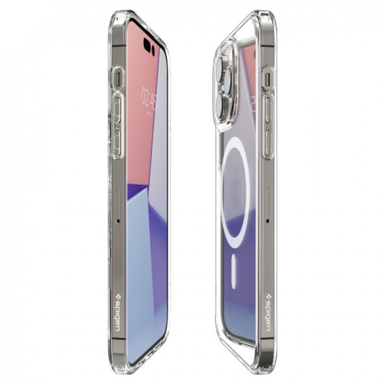 Spigen iPhone 14 Pro Max Ultra Hybrid Mag Σκληρή Θήκη με Πλαίσιο Σιλικόνης Και MagSafe - White / Διάφανη