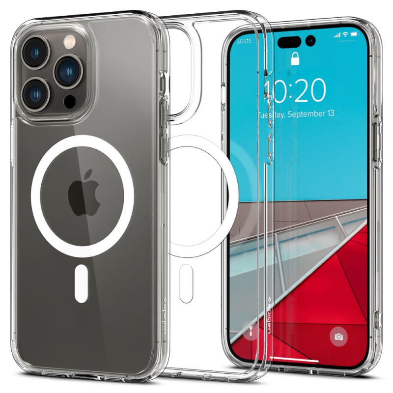 Spigen iPhone 14 Pro Max Ultra Hybrid Mag Σκληρή Θήκη με Πλαίσιο Σιλικόνης Και MagSafe - White / Διάφανη Spigen iPhone 14 Pro Max Ultra Hybrid Mag Σκληρή Θήκη με Πλαίσιο Σιλικόνης Και MagSafe - White / Διάφανη