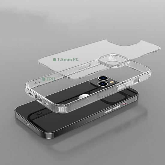 Tech-Protect iPhone 14 Flexair Hybrid Σκληρή Θήκη με Πλαίσιο Σιλικόνης - Διάφανη