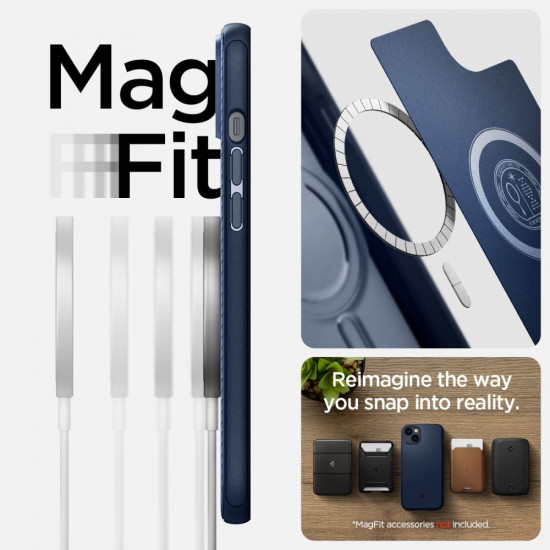 Spigen iPhone 14 - Mag Armor Σκληρή Θήκη Aramid Fiber με MagSafe - Navy Blue