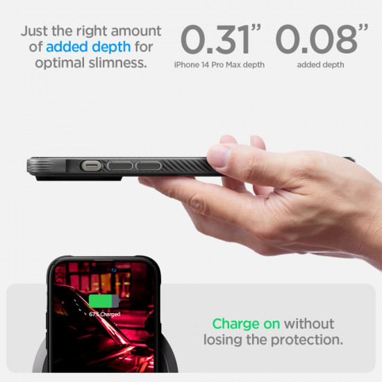 Spigen iPhone 14 Pro Max Rugged Armor Mag Θήκη TPU με MagSafe - Matte Black