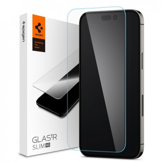 Spigen iPhone 14 Pro GLAS.tR Slim HD Case Friendly Full Screen Tempered Glass Αντιχαρακτικό Γυαλί Οθόνης 9H - Clear