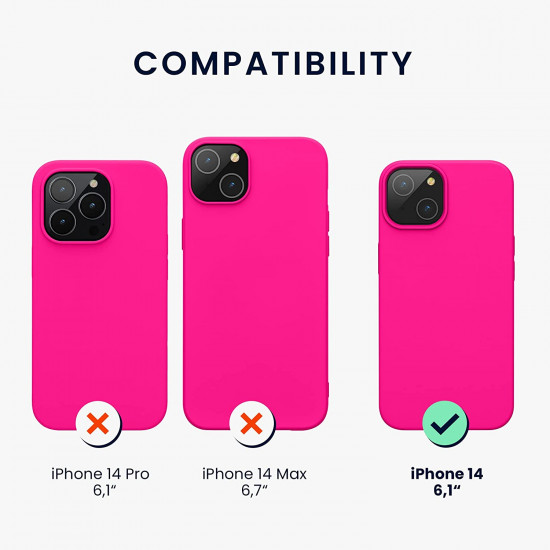 KW iPhone 14 Θήκη Σιλικόνης TPU - Neon Pink - 59071.77