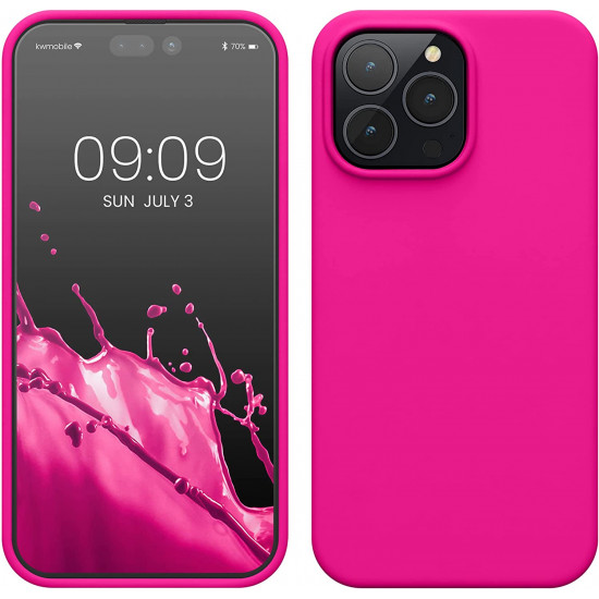KW iPhone 14 Pro Max Θήκη Σιλικόνης Rubberized TPU - Neon Pink - 59074.77
