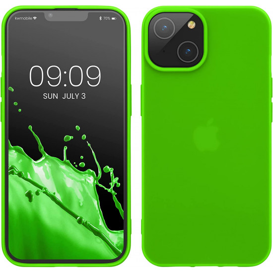 KW iPhone 14 Λεπτή Θήκη Σιλικόνης TPU - Neon Green - 59075.44