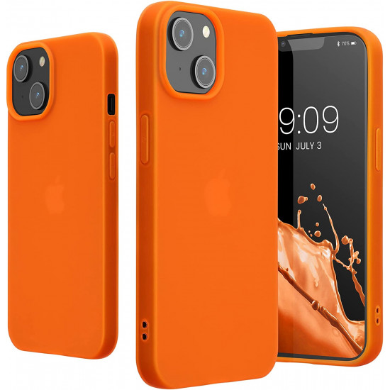 KW iPhone 14 Λεπτή Θήκη Σιλικόνης TPU - Neon Orange - 59075.69