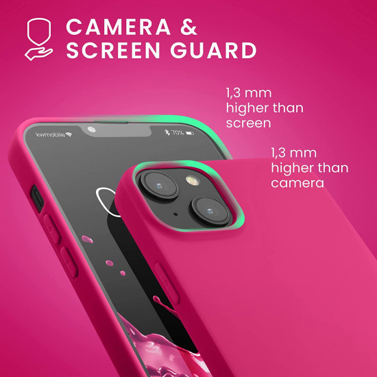 KW iPhone 14 Plus Λεπτή Θήκη Σιλικόνης TPU - Neon Pink - 59076.77