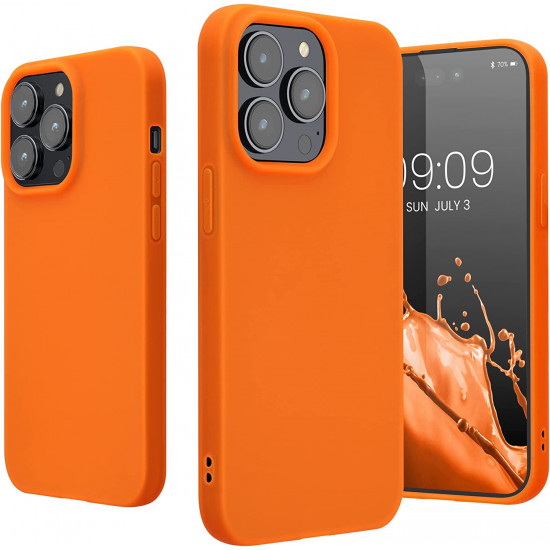 KW iPhone 14 Pro Λεπτή Θήκη Σιλικόνης TPU - Neon Orange - 59077.69