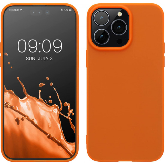 KW iPhone 14 Pro Max Λεπτή Θήκη Σιλικόνης TPU - Neon Orange - 59078.69
