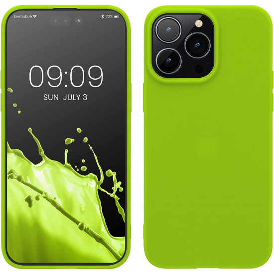 KW iPhone 14 Pro Max Λεπτή Θήκη Σιλικόνης TPU - Neon Yellow - 59078.75
