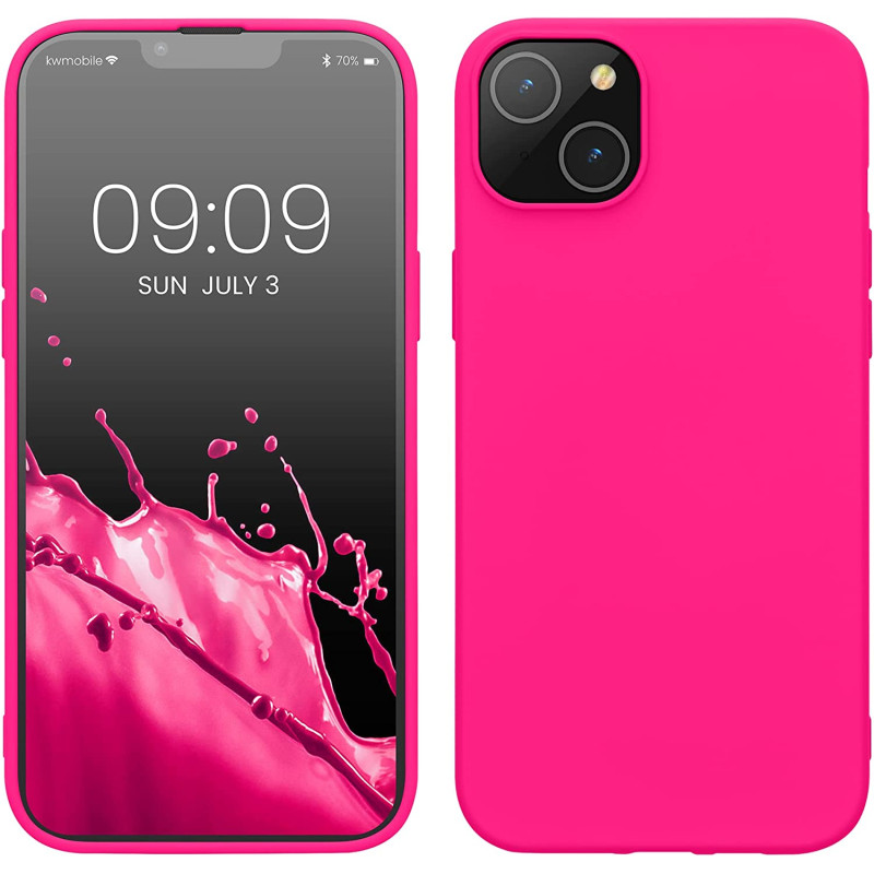 KW iPhone 14 Plus Θήκη Σιλικόνης Rubberized TPU - Neon Pink - 59080.77