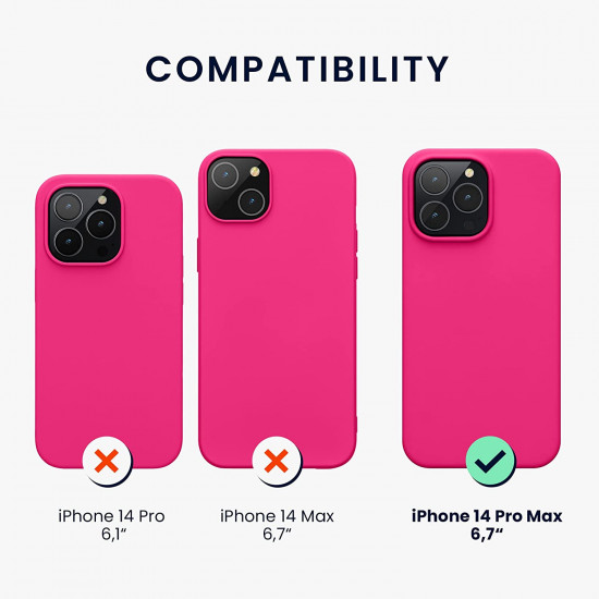 KW iPhone 14 Pro Max Θήκη Σιλικόνης Rubberized TPU - Neon Pink - 59082.77