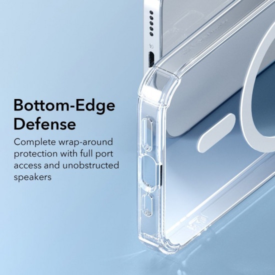 ESR iPhone 14 Krystec Halolock Σκληρή Θήκη με Πλαίσιο Σιλικόνης και MagSafe - Διάφανη