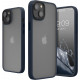 KW iPhone 14 Plus Σκληρή Θήκη με Πλαίσιο Σιλικόνης - Dark Blue / Matte Διάφανη - 59090.17