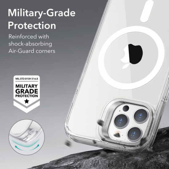ESR iPhone 14 Pro Max Classic Kickstand Halolock MagSafe Σκληρή Θήκη με Πλαίσιο Σιλικόνης και Stand - Διάφανη