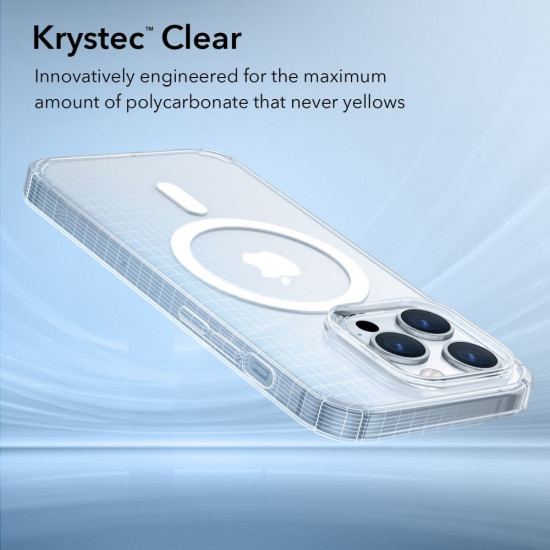 ESR iPhone 14 Pro Krystec Halolock Σκληρή Θήκη με Πλαίσιο Σιλικόνης και MagSafe - Διάφανη
