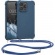 KW iPhone 14 Pro Max Θήκη Σιλικόνης TPU με Λουράκι - Dark Blue - 59119.17