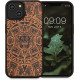 KW iPhone 14 Θήκη από Φυσικό Ξύλο Design Mayan Calendar - Brown / Black - 59124.02